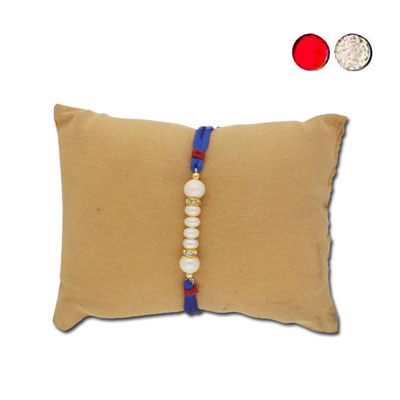 "Glorious Pearl Rakhi - JPJUN-23-049 - Click here to View more details about this Product